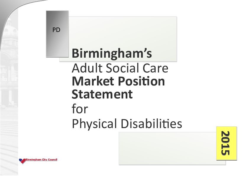 Birmingham Physical Disabilities MPS 2015