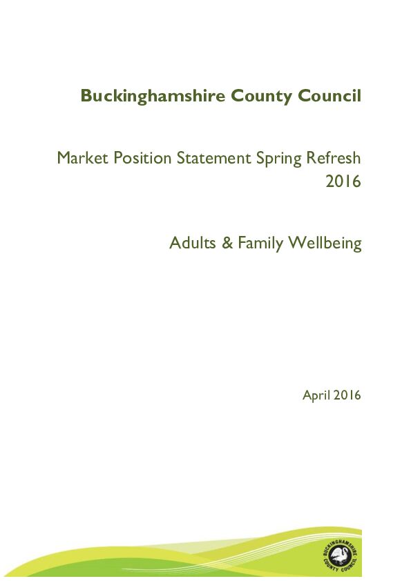 Buckinghamshire MPS Wellbeing Adults 2016