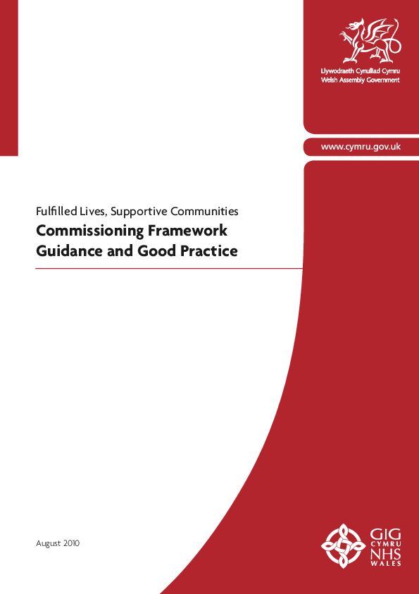 Commissioning framework guidance and good practice