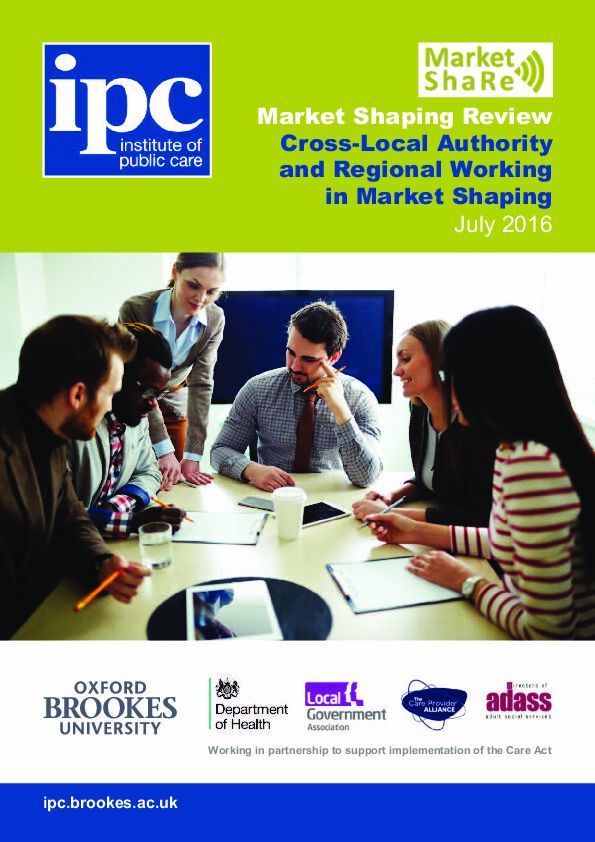 Cross local authority and regional working in market shaping