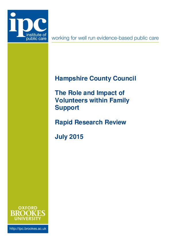 Family Support Volunteers Rapid Review July 2015
