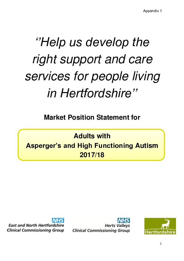Hertfordshire MPS Adults with Aspergers and high functioning autism