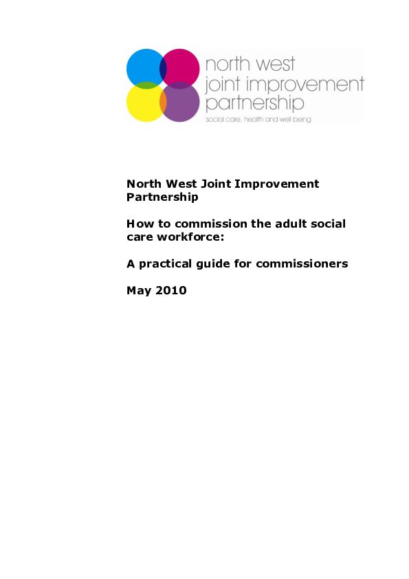 How to Commission the Adult Social Care Workforce