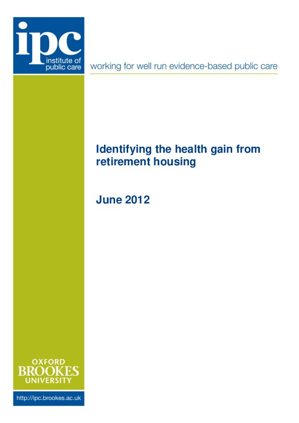 Identifying the health gain from retirement housing