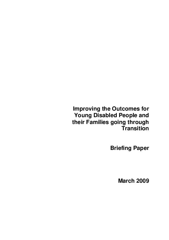 Improving the Outcomes for Young Disabled People