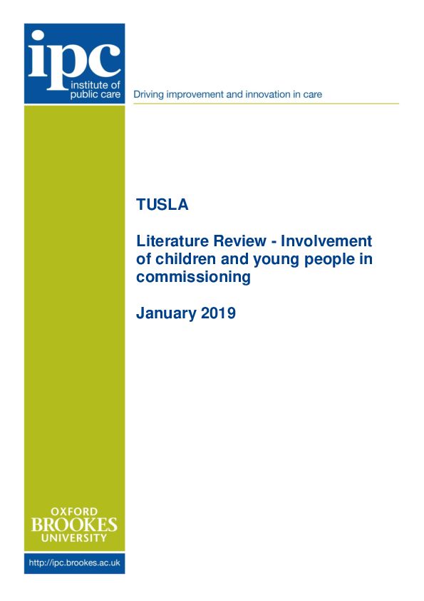 Literature Review TUSLA Involving CYP in Commissioning