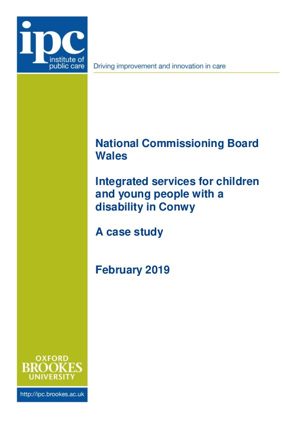 National Commissioning Board Children Commissioning Conwy Service Case Study