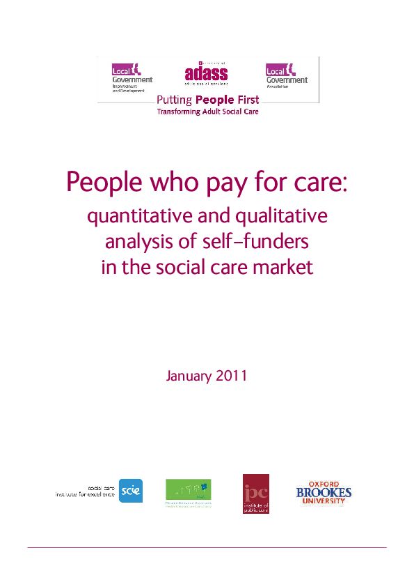 People who pay for care report 12 1 11 final