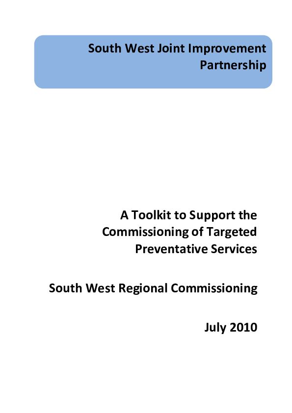 Prevention Services Toolkit