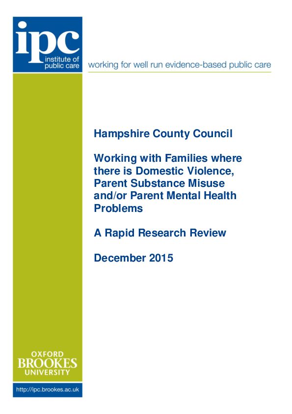 Rapid Research Review relating to Toxic Trio Families December 2015