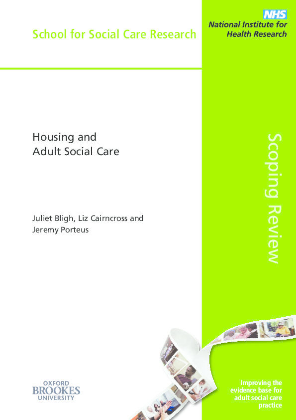 School for Social Care Research Housing and Adult Social Care 2015