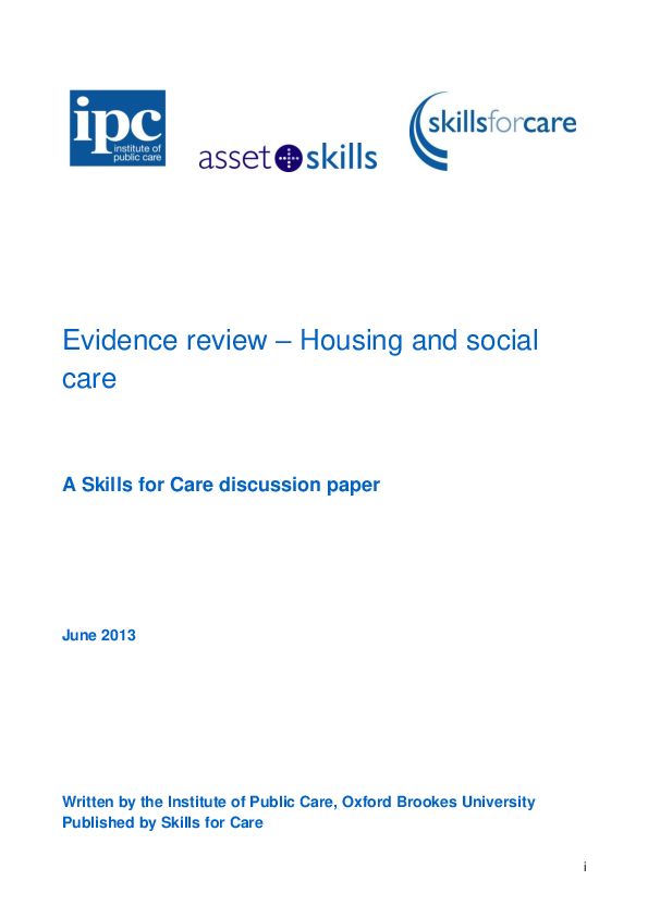 Skills for Care Evidence Review June 2013