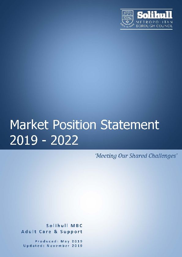 Solihull Market Position Statement2019
