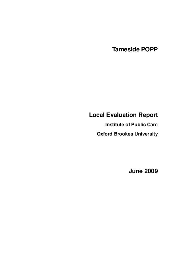 Tameside POPP Local Evaluation Report