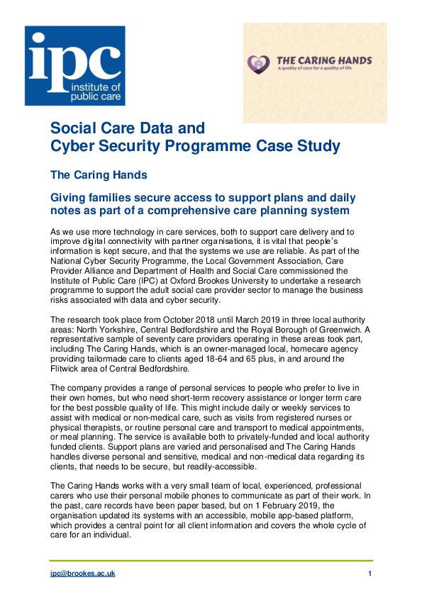 The Caring Hands family access case study