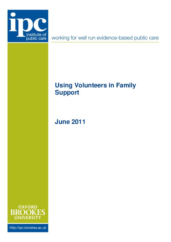 Using Volunteers in Family Support