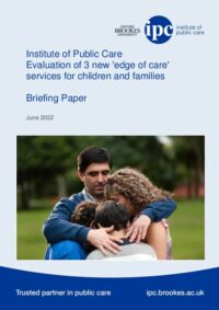 Evaluation of 3 new edge of care services for children and families