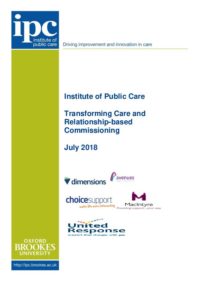 Transforming Care Relationship based commissioning