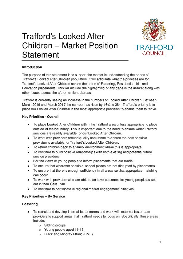 Trafford's Looked After Children 2018 - IPC Brookes
